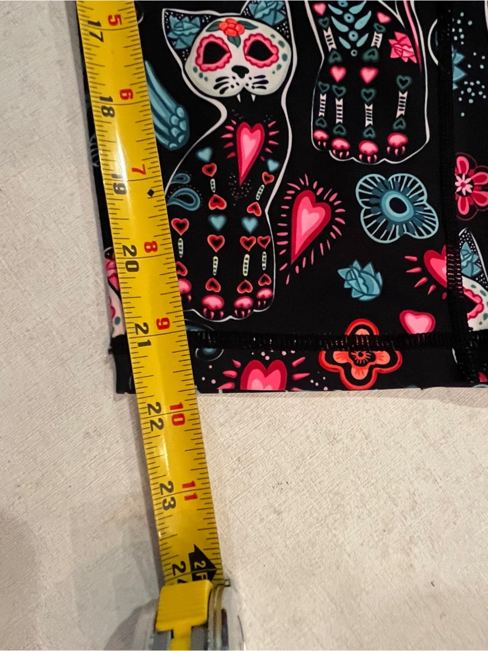 Constantly Varied Gear Black skeleton Cat Print Active Capri Leggings. PLUS - Picture 7 of 7